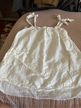 Show Me Your MuMu White Linen Tie-Strap Tunic